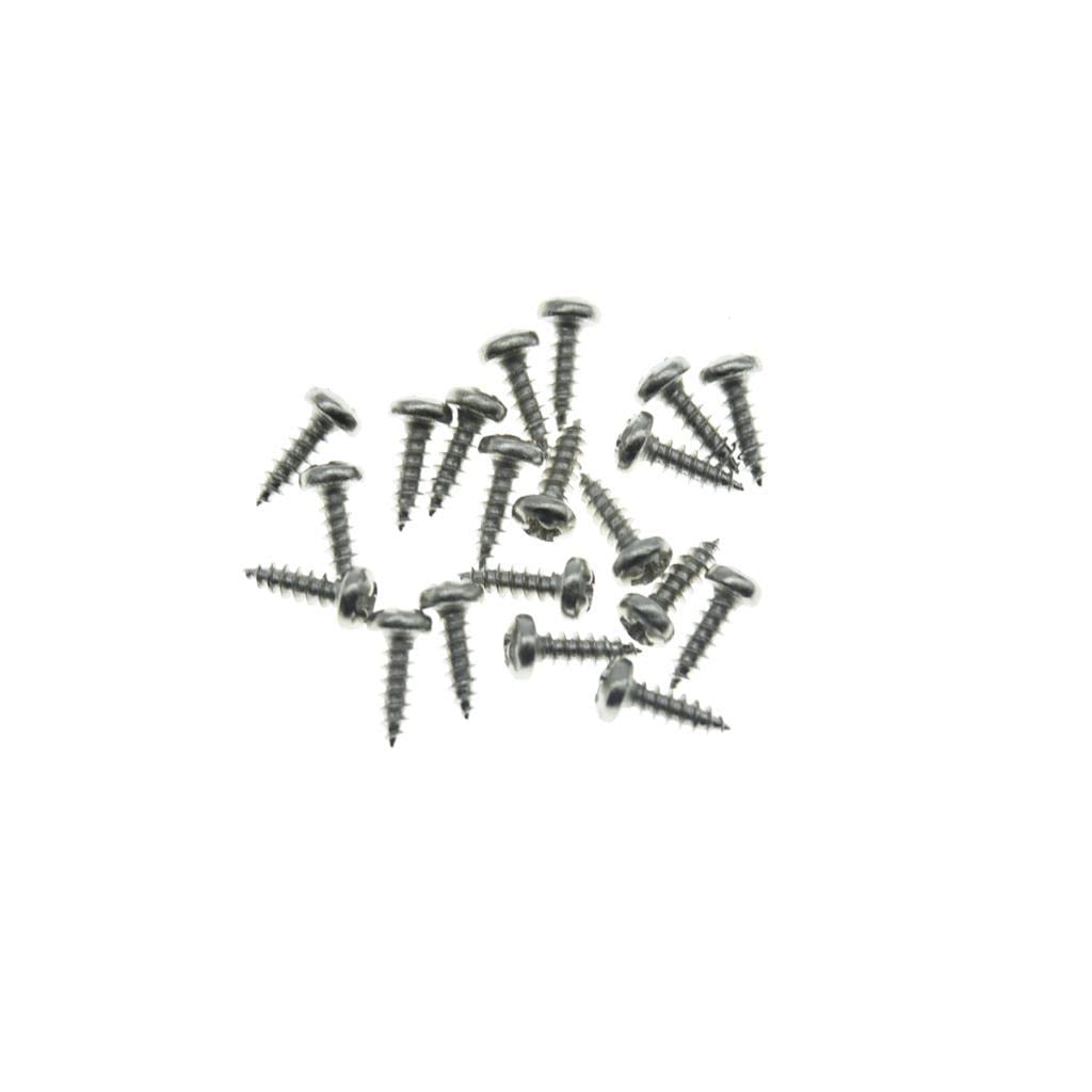 Kaish 20-Pack Premium Stainless Steel American #2 X 1/4'' Phillips Head Guitar Truss Rod Cover Screws For Import Les Paul Lp/Sg